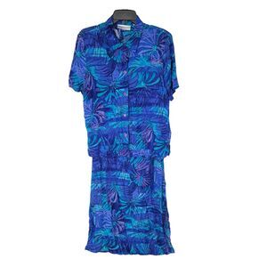 R&M Richards Dress Womens Medium Petite Vintage 2 Piece Set Top Floral Outfit